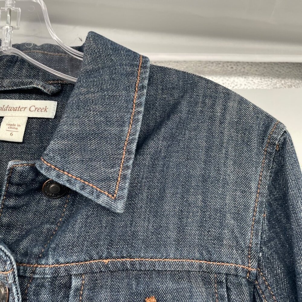 Coldwater Womens Denim Jacket Embroidered/Sequined Size 6 Button Up - Picture 4 of 9